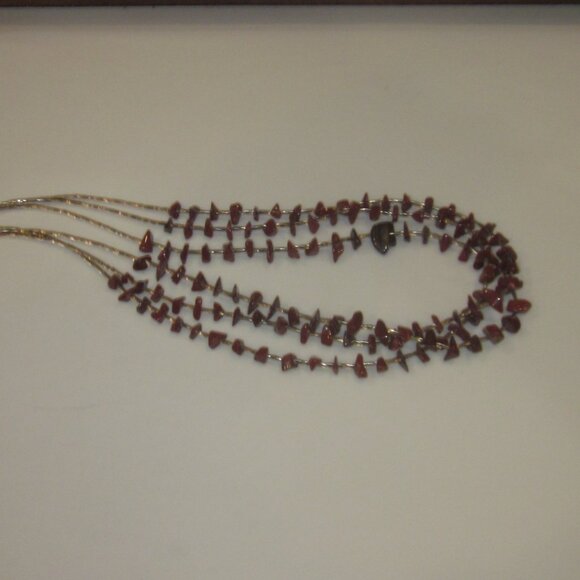 Triple Strand Red Jasper Necklace - Picture 5 of 5